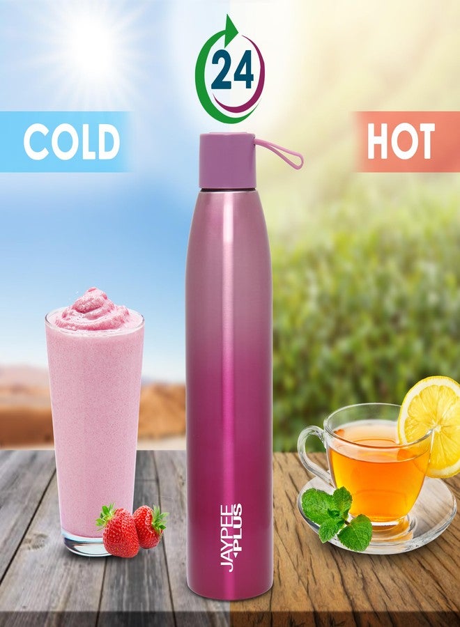 Jaypee Plus Victor ISI Certified Vaccum Insulated Thermosteel 750 ml Water Bottle 24 Hours Hot and Cold Double Walled Anti Skid Rustproof Leakproof Bottle for Office, School, Trekking,Purple - Image 2